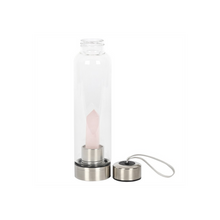 Load image into Gallery viewer, Rose Quartz Purifying Glass Water Bottle