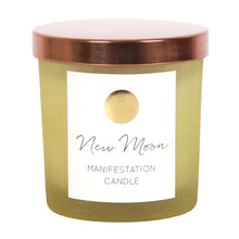 Load image into Gallery viewer, New Moon Wild Orange Manifestation Candle with Clear Quartz