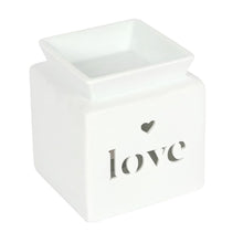 Load image into Gallery viewer, White Love Cut Out Oil Burner
