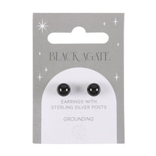 Load image into Gallery viewer, Black Agate Semi Precious Crystal Earrings