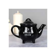 Load image into Gallery viewer, Witches Brew Black Ceramic Tea Pot