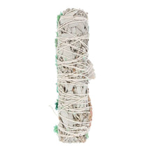 Load image into Gallery viewer, 6in Ritual Wand Smudge Stick with White Sage, Abalone and Quartz