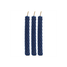 Load image into Gallery viewer, Set of 6 Blue Beeswax Spell Candles
