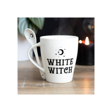 Load image into Gallery viewer, White Witch Mug and Spoon Set