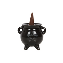 Load image into Gallery viewer, Pentagram Cauldron Ceramic Incense Holder
