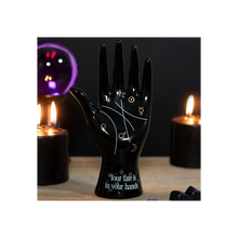 Load image into Gallery viewer, Black Ceramic Palmistry Hand Ornament