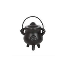 Load image into Gallery viewer, 7.5cm Smooth Cast Iron Cauldron with Pentagram
