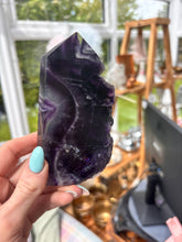 Load image into Gallery viewer, Rainbow Fluorite- Polished with natural edge
