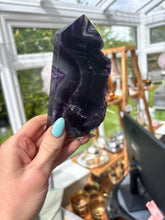 Load image into Gallery viewer, Rainbow Fluorite- Polished with natural edge
