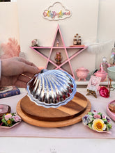 Load image into Gallery viewer, Silver Shell with Blue Glass insert
