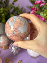 Load image into Gallery viewer, Pink and Blue Chalcedony Sphere
