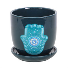 Load image into Gallery viewer, Hand of Hamsa Ceramic Plant Pot
