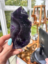 Load image into Gallery viewer, Rainbow Fluorite- Polished with natural edge

