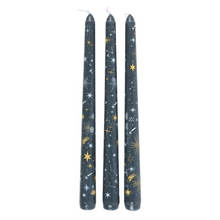 Load image into Gallery viewer, Set of 3 Starry Night Taper Candles
