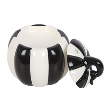 Load image into Gallery viewer, Black and White Striped Pumpkin Oil Burner
