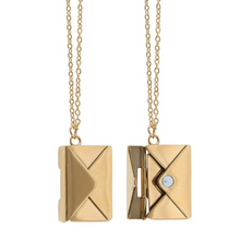 Load image into Gallery viewer, Love Letter Locket Necklace on Greeting Card
