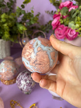 Load image into Gallery viewer, Pink and Blue Chalcedony Sphere
