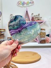 Load image into Gallery viewer, Fluorite Heart on stand - removable

