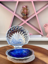 Load image into Gallery viewer, Silver Shell with Blue Glass insert
