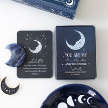 Load image into Gallery viewer, Sodalite Crystal Moon Keepsake Stone in a Box
