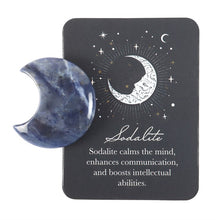 Load image into Gallery viewer, Sodalite Crystal Moon Keepsake Stone in a Box
