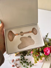 Load image into Gallery viewer, Rose Quartz Roller and Gua Sha Gift Set
