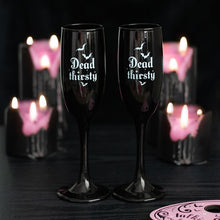 Load image into Gallery viewer, Set of 2 Dead Thirsty Champagne Flutes
