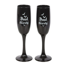 Load image into Gallery viewer, Set of 2 Dead Thirsty Champagne Flutes
