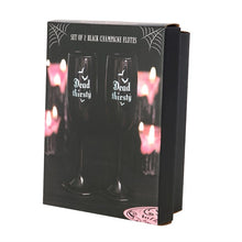 Load image into Gallery viewer, Set of 2 Dead Thirsty Champagne Flutes
