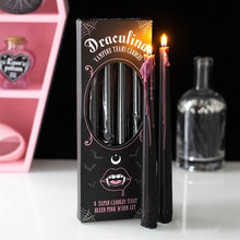 Load image into Gallery viewer, Set of 4 Pink Vampire Tears Taper Candles
