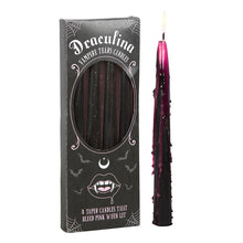 Load image into Gallery viewer, Set of 4 Pink Vampire Tears Taper Candles
