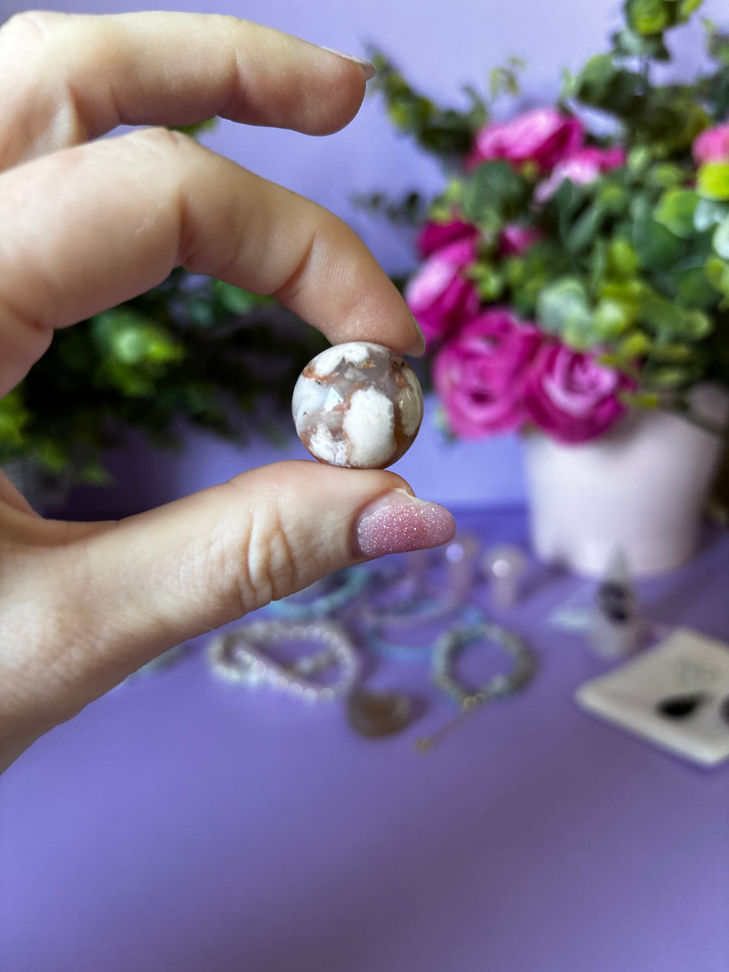Flower Agate Mini Sphere