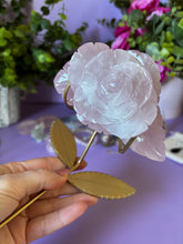 Load image into Gallery viewer, Rose Quartz Rose on Stand ( removable)
