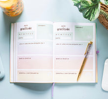 Load image into Gallery viewer, Multicoloured Gratitude Journal with Amethyst Pen
