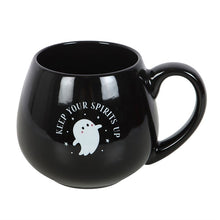Load image into Gallery viewer, Keep Your Spirits Up Rounded Ghost Mug
