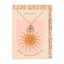 Load image into Gallery viewer, Sun Necklace on Birthday Card
