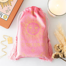 Load image into Gallery viewer, The Sun Vintage Tarot Velvet Drawstring Bag
