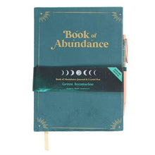 Load image into Gallery viewer, Book of Abundance Journal with Green Aventurine Crystal Pen
