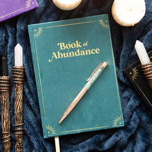 Load image into Gallery viewer, Book of Abundance Journal with Green Aventurine Crystal Pen
