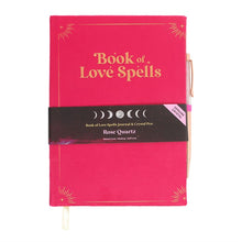 Load image into Gallery viewer, Book of Love Spells Journal with Rose Quartz Crystal Pen
