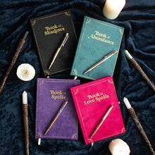 Load image into Gallery viewer, Book of Shadows Journal with Black Obsidian Crystal Pen
