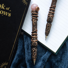 Load image into Gallery viewer, Romance Rose Quartz Crystal Wand Pen
