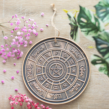 Load image into Gallery viewer, Bronze Wheel of the Year Hanging Terracotta Plaque
