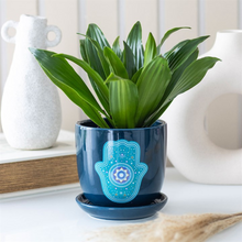 Load image into Gallery viewer, Hand of Hamsa Ceramic Plant Pot
