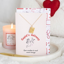 Load image into Gallery viewer, Love Letter Locket Necklace on Greeting Card
