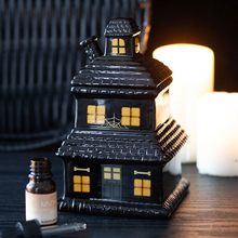 Load image into Gallery viewer, Black Haunted House Oil Burner and Wax Warmer
