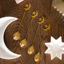 Load image into Gallery viewer, Set of 4 Star and Moon Teaspoons
