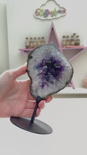 Load and play video in Gallery viewer, Amethyst - polished on stand ( removable )
