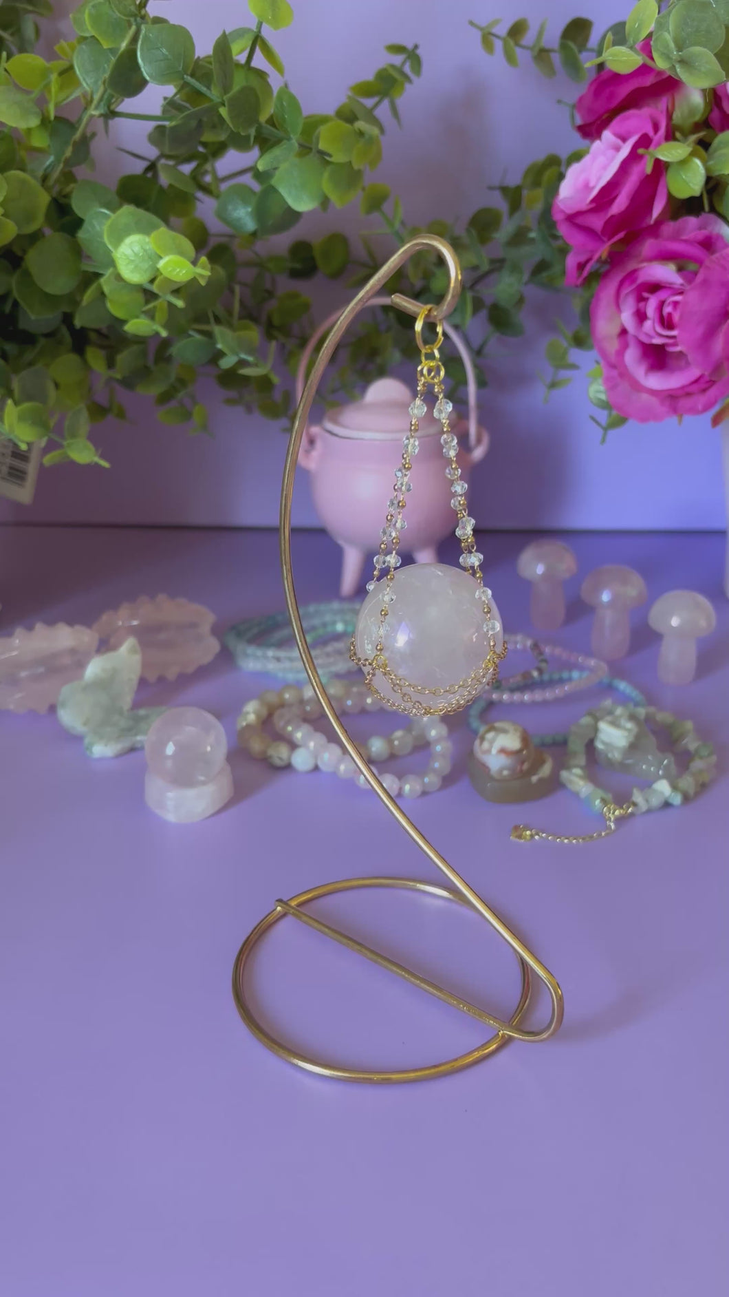Sphere holder and Aura Rose Sphere