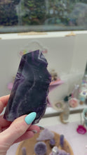 Load and play video in Gallery viewer, Rainbow Fluorite- Polished with natural edge
